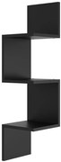 Czarna narożna półka wisząca na książki H9-N56
