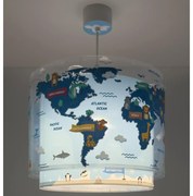 Dalber 40672 - Dziecięcy żyrandol WORLD 1xE27/15W/230V niebieski