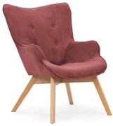 Czerwony sztruksowy fotel Niko – Ropez