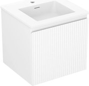 Mexen Rivel szafka łazienkowa 50 cm z umywalką Otis, 1 szuflada, ryflowana , biała mat - 91A20-05047-1-BF01-W18M01