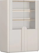 Witryna Amilio 100 cm dwudrzwiowa - kaszmir / dąb olejowany / uchwyty kaszmir