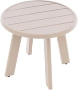 Okrągły aluminiowy stolik, beżowy