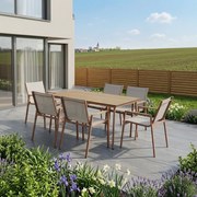 Zestaw mebli ogrodowych ze stołem Marseille karmelowy PATIO