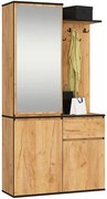 Garderoba dąb craft z lustrem oraz wieszakami E9-B27