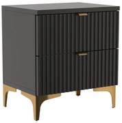 Czarna szafka na złotych nóżkach B5-F08