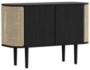 Czarna niska komoda w dekorze dębu 109x75 cm Treasures – UMAGE