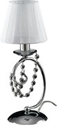 Magda Chromowana lampa stołowa z żelaza 1 światło z abażurem H.27 Ø13 BL146-LT-CR-PAR