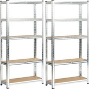Komplet 2 srebrnych regałów do piwnicy H6-H92