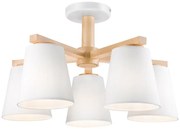 żyrandol natynkowy ELLIE 5xE27/60W/230V biały/dąb