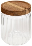 Szklany pojemnik na żywność HARMONY z drewnianą pokrywką
