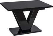 Stół Prostokątny Rozkładany CLARK 120-160 cm Czarny Połysk Glamour