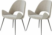 Krzesła do jadalni zestaw 2 szt. - materiał i metal - beż - GREGOR