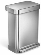 Simplehuman Kosz na śmieci z pedałem 55 l, srebrny, 55 l