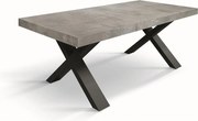 Stół drewniany cementowo-szary, nogi antracytowe, wym.160x90-240x90cm - AMALFI