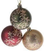 Zestaw ozdób świątecznych Golden Leaves, 3 szt., śr. 6 cm, plastik