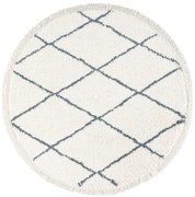 Dywan shaggy Blake romby kremowo-szary koło 120 cm x 120 cm