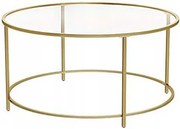 Złoty szklany stolik kawowy w stylu glamour D5-C35
