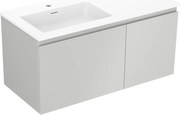 Mexen Orio szafka łazienkowa 100 cm z umywalką Otis lewą, 1S, 1D, szara mat/biała mat - 91A13-10047-3-BBFF62-W18L01