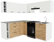 Nowoczesne meble kuchenne dąb artisan + biały A3-A27