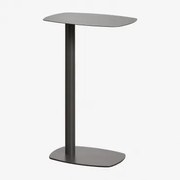Prostokątny Stolik Pomocniczy Do Ogrodu 40x25 Cm Ze Stali Nierdzewnej Odelia Szary Granit & ↑65 Cm - Sklum