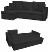 Narożnik Figo rozkładany z funkcją spania rogówka Family Meble czarny