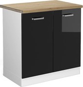 Szafka pod zlew czarny wysoki połysk 80x60x81.6 r-line