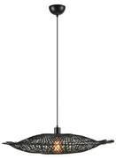 Lampa wisząca w kolorze matowej czerni z bambusowym kloszem ø 75 cm Kumo – Markslöjd
