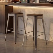 Stołek barowy MCW-A73 (zestaw 2 szt.),  szary