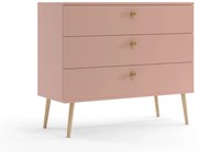 Komoda LEBEL 2 z szufladami 100cm różowa MELIMEBLE