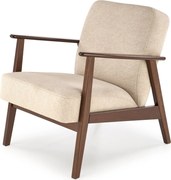 Fotel do salonu z drewnianymi podłokietnikami Milano 1S Halmar