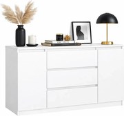 Biała Komoda Z 3 Szufladami I Drzwiczkami K7-E38