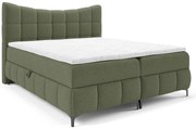 Zielone tapicerowane łóżko z pojemnikiem 5 rozmiarów - Verrado
