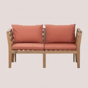 Filips 2-częściowa Modułowa Sofa Ogrodowa Z Podłokietnikami Z Drewna Akacjowego Terracota - Sklum