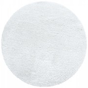 Dywan shaggy poliestrowy Brilliant Biały koło 80 cm x 80 cm