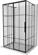 Mexen Rox-3S L kabina prysznicowa 3-ścienna rozsuwana lewa 105 x 120 cm, czarna kratka, czarna - 8C2L-105-120-70-77-3S-L
