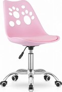 Krzesło obrotowe Valora PRINT w kolorze różowym, ergonomiczne, do domowego biura