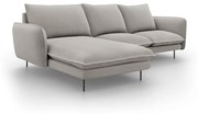 Jasnoszara sofa narożna Cosmopolitan Design Vienna, lewostronna