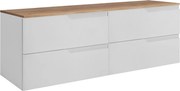 Zestaw mebli łazienkowych pod umywalkę, biała / dąb Craft, 120 (2 x 60) x 46 x 58 cm