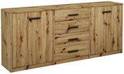 Długa komoda z szufladami i drzwiczkami dąb artisan H3-E59