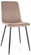 Krzesło tapicerowane DAREN VELVET ciemnobeżowe SIGNAL