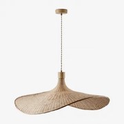 Lampa Sufitowa Wisząca Z Bambusa Chaifer Miel & 80 X 70 Cm - Sklum