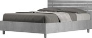 Łóżko bez stelaża 140x200 Prosty zagłówek z listwami cementu Ankel