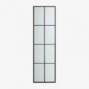 Lustro Ścienne Z Metalu Efekt Okna 40x130 Cm Rania Negro - Sklum