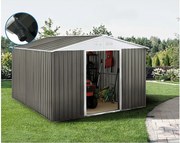 Metalowa szopa ogrodowa "Dallas" - 12,99 m² z rynną - Taupe