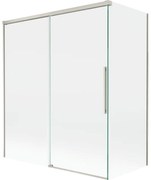 Mexen Rox parawan nawannowy 2-skrzydłowy rozsuwany 140 + 70 x 150 cm, transparent, nikiel szczotkowany - 8C9-140-070-97-00