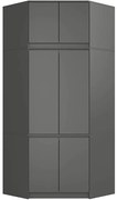 Grafitowa narożna szafa z nadstawką A0-W67