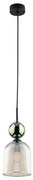 Lampa wisząca na przewodzie SOPHIA 1xE14/10W/230V czarny/zielony/dymny beż