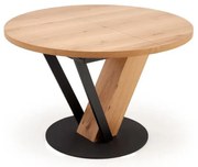 Stół rozkładany FANIS 120(160)x120 dąb naturalny/czarny HALMAR