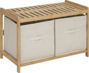 Ławka do łazienki TIDY BOX, 2 pojemniki do przechowywania, 66,8 x 44 x 35 cm