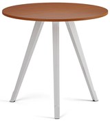 Stolik kawowy PRIMO ZEN, średnica 80 cm, biała podstawa, czereśnia